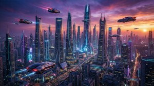 Neon Futuristic Skyline