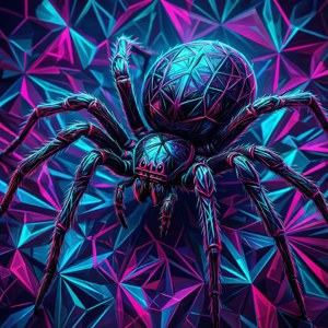 Neon Geometric Black Widow