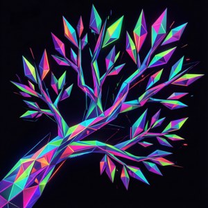 Neon Geometric Branches