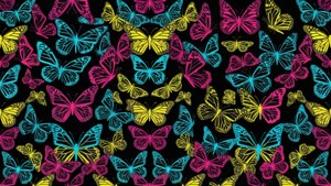 Neon Geometric Butterflies
