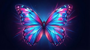 Neon Geometric Butterfly