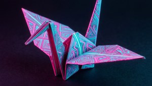 Neon Geometric Crane
