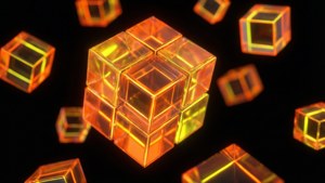 Neon Geometric Cubes
