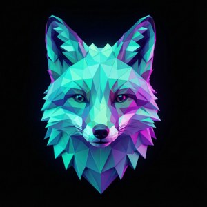 Neon Geometric Fox