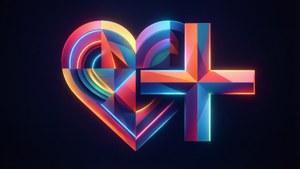 Neon Geometric Friendship