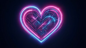 Neon Geometric Heart