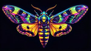 Neon Geometric Moth
