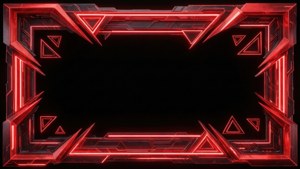 Neon Geometric Red Border