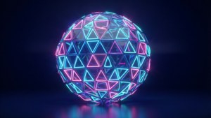 Neon Geometric Sphere