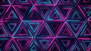 Neon Geometric Triangles