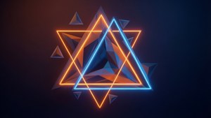 Neon Geometric Triangles