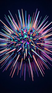Neon Geometric Urchin