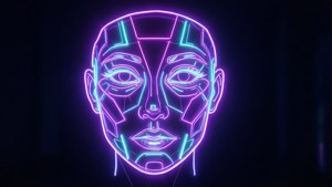 Neon Geometry Face Template