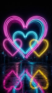 Neon Glow Hearts