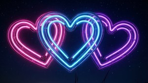 Neon Glow Hearts Night
