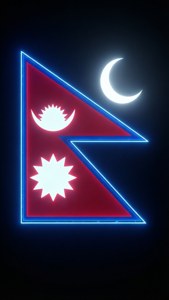 Neon Glow Nepal Flag
