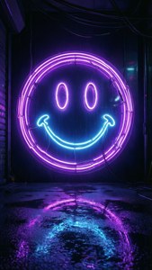 Neon Glow Smiley