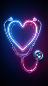 Neon Glow Stethoscope Heart