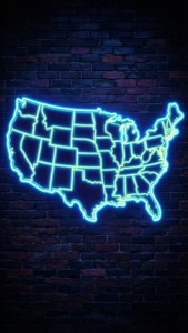 Neon Glow US Map