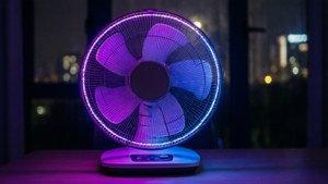 Neon Glowing Fan Night