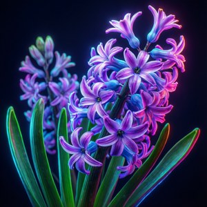 Neon Glowing Hyacinths