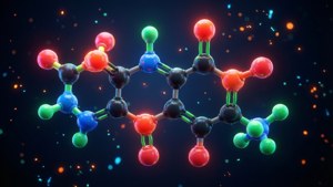 Neon Glucose Molecule