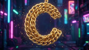 Neon Gold Letter C