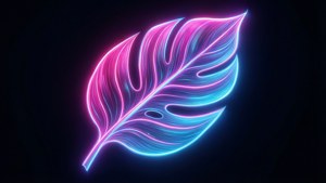 Neon Gradient Leaf