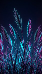 Neon Grass Silhouette