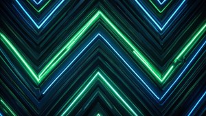 Neon Green Blue Chevron Cyberpunk