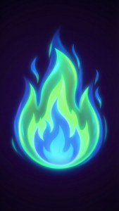 Neon Green Blue Flame