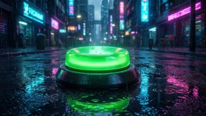 Neon Green Cyberpunk Button