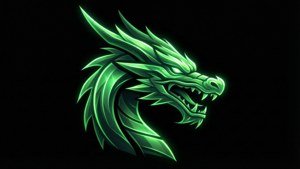 Neon Green Dragon Logo