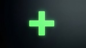 Neon Green Plus Sign