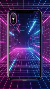 Neon Grid iPhone X