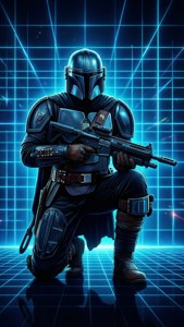 Neon Grid Kneeling