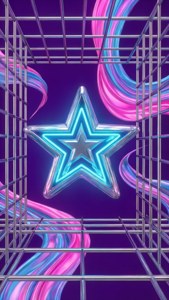 Neon Grid Star