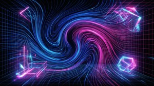 Neon Grid Swirl