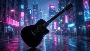 Neon Guitar Cyberpunk