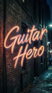 Neon Guitar Hero Sign