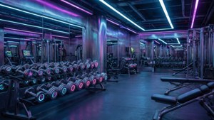 Neon Gym Weights