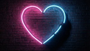 Neon Half Heart
