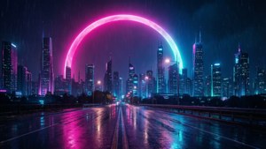 Neon Half Sun City