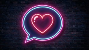 Neon Heart Message