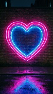 Neon Heart on Brick