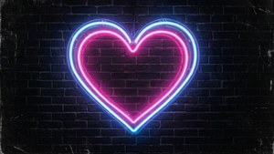Neon Heart on Brick