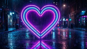 Neon Heart Rain