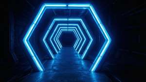 Neon Hex Tunnel