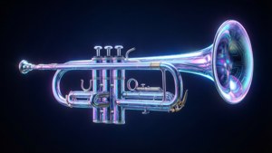 Neon Holographic Trumpet