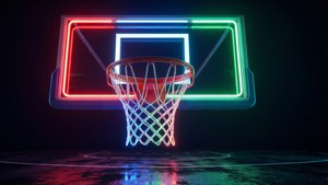 Neon Hoops Reflections